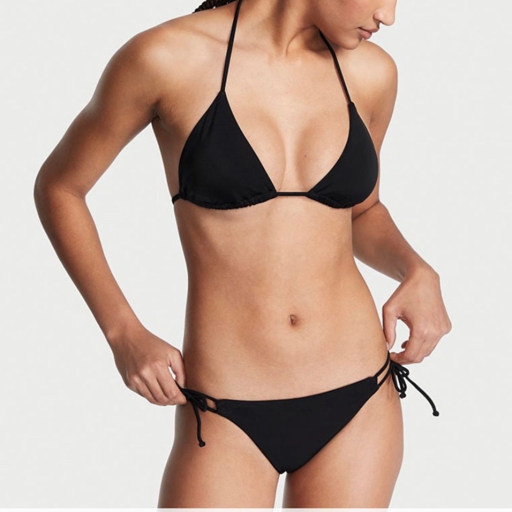 Victorias Secret Side Tie Bikini Bottom Small Black